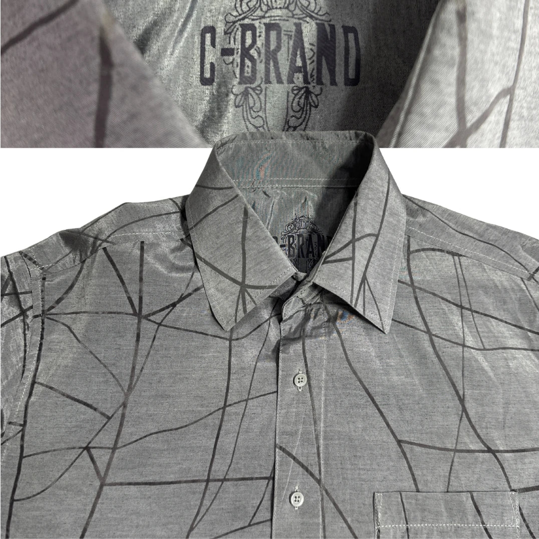 C Brand Men’s Long Sleeve Abstract Pattern Button Down Shirt 👔|CHEST 21