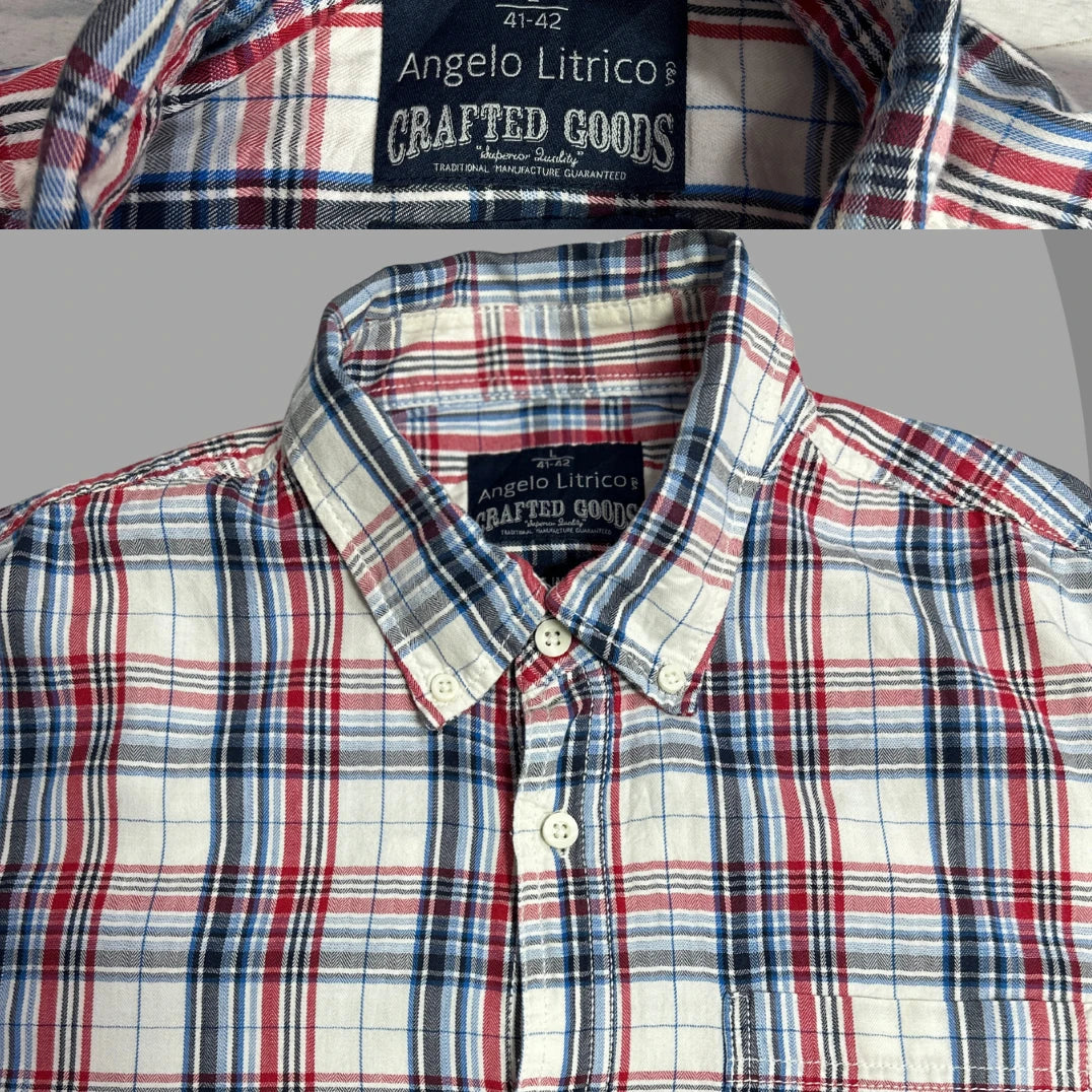 Angelo Litrico Men’s Classic Plaid Button-Down Shirt|CHEST 22