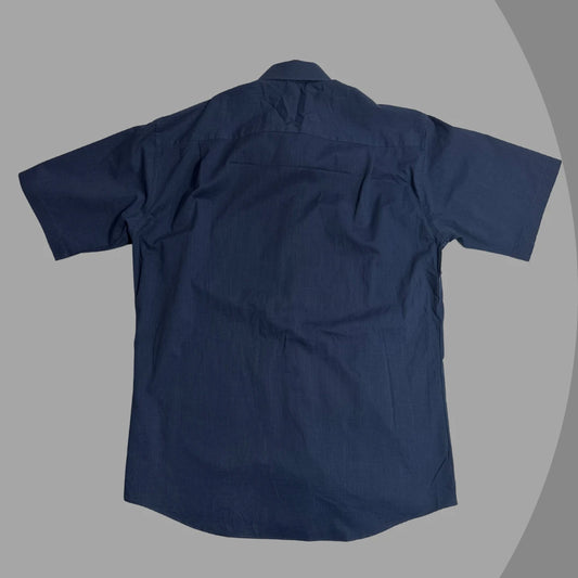 Finest Tailor City Navy Blue Short Sleeve Button-Down Shirt 👔💙|CHEST 22