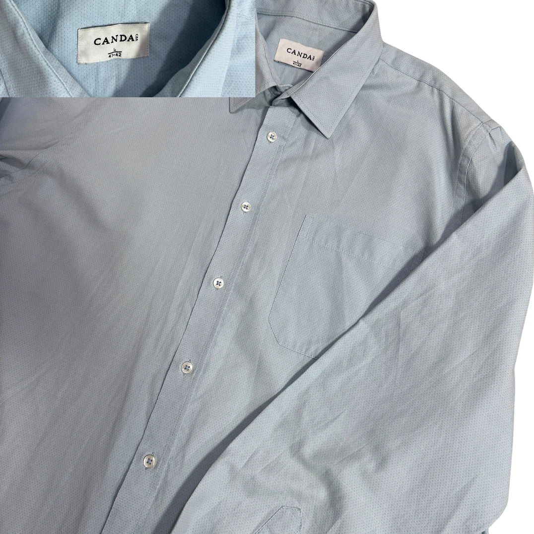 Light Blue Micro-Texture Formal Shirt 👔(XL)