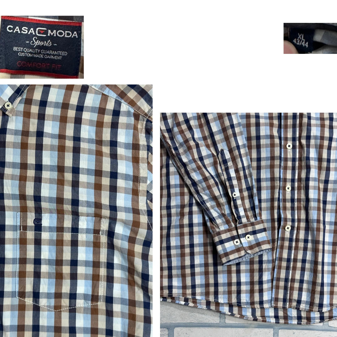 Casa Moda® Checked Comfort Shirt 🤎(XL)