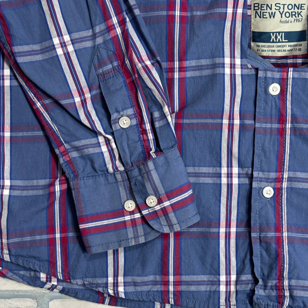 Ben Stone® Checked Dual Pocket Casual Shirt(2XL)