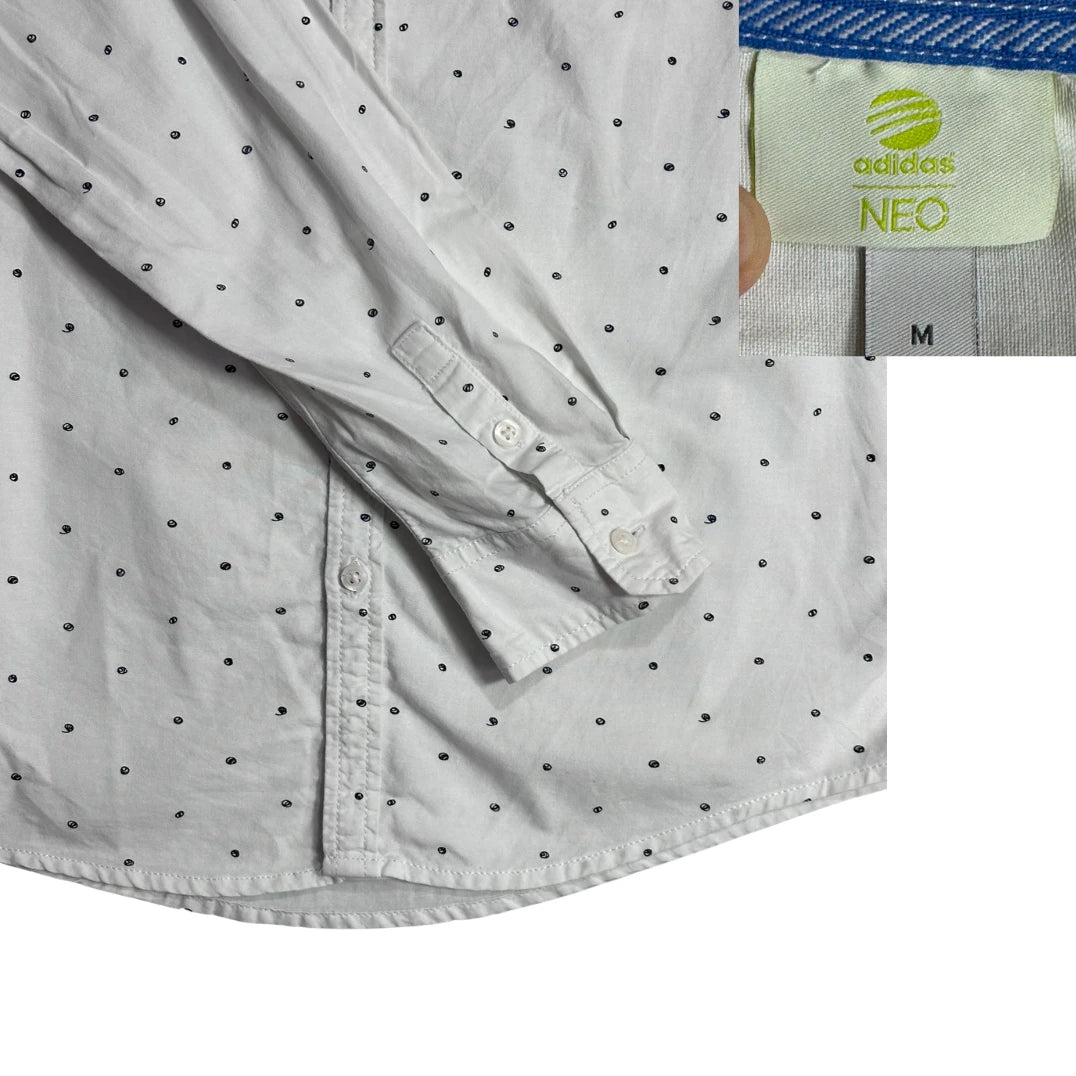 Adidas® Neo White Printed Casual Shirt(M)