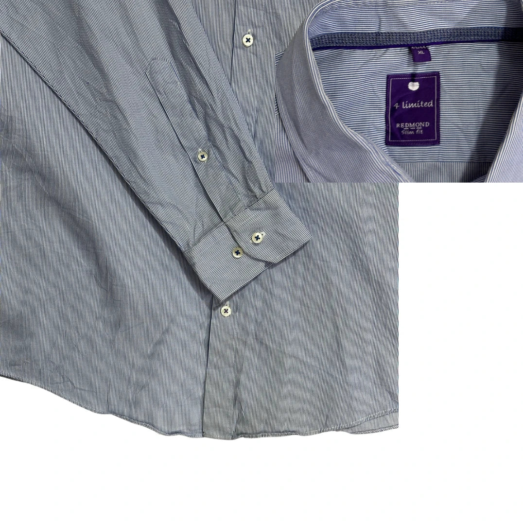 Redmond® Men’s Pinstripe Slim Fit Formal Dress Shirt – XL
