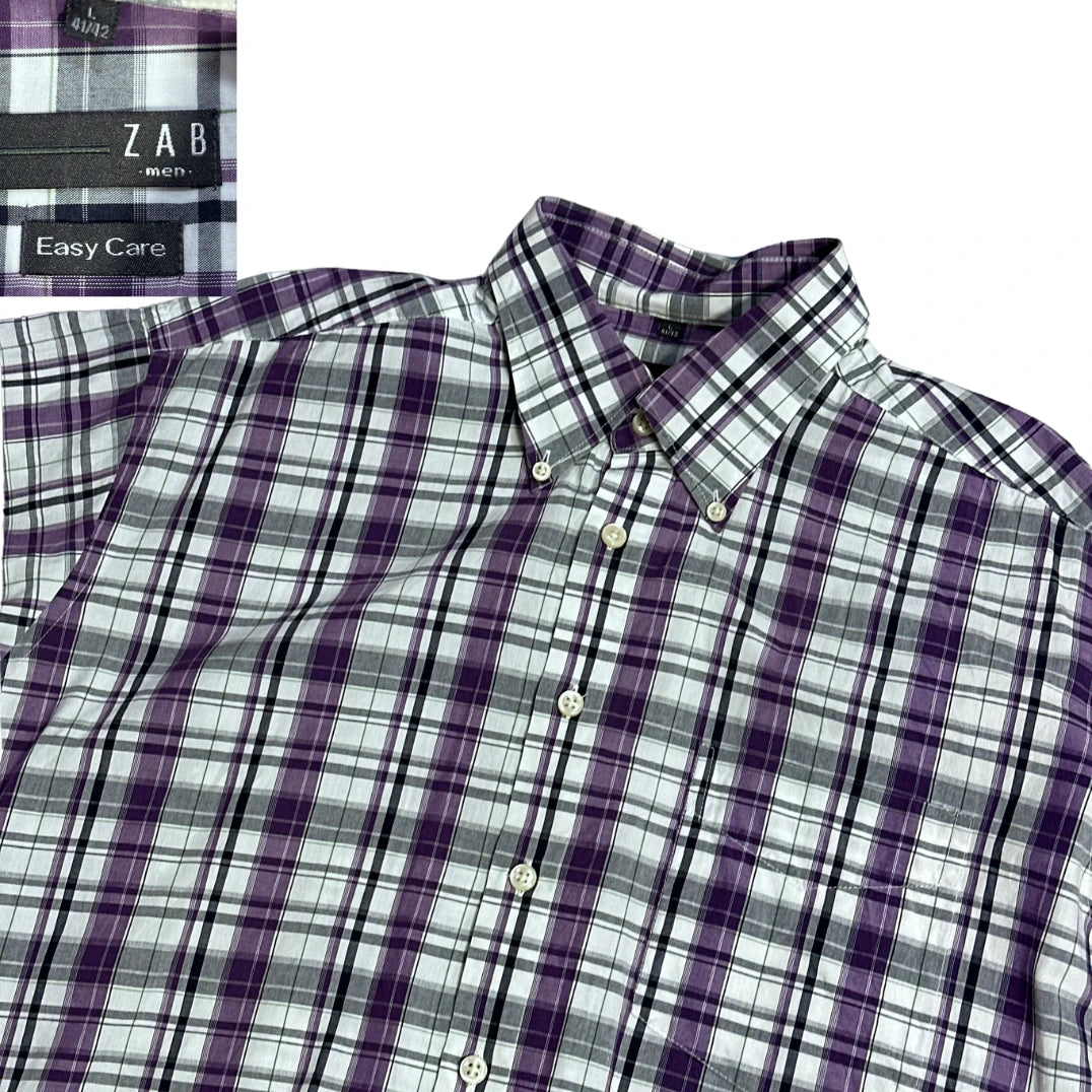 ZAB® Purple Check Casual Shirt(L)