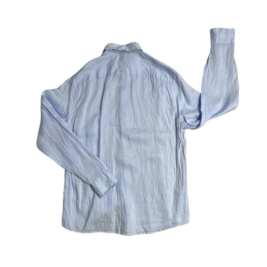 H&M® Light Blue Linen Blend Button-Up Shirt 👔(S)