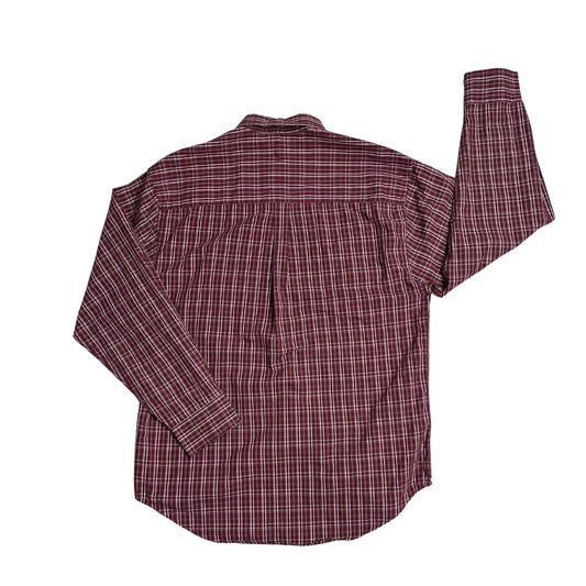 Puritan® Maroon Check Casual Button-Up Shirt (M)