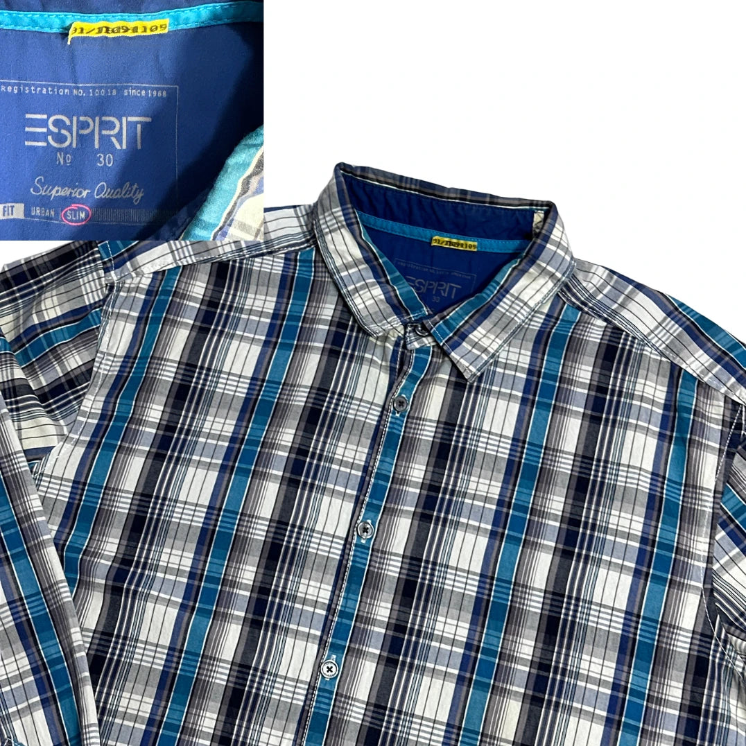 Esprit® Blue Plaid Casual Shirt (XL)