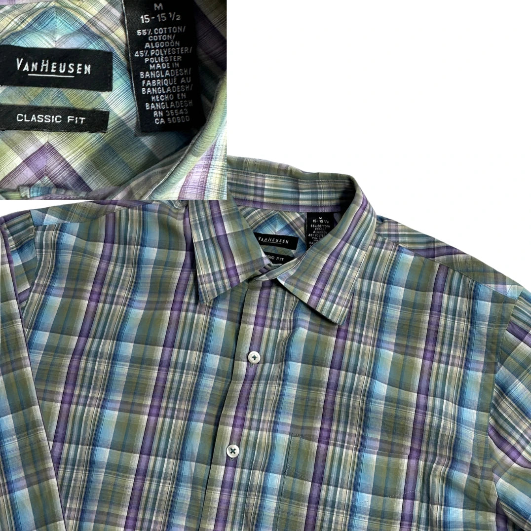 Van Heusen® Multi Color Plaid Classic Shirt(M)