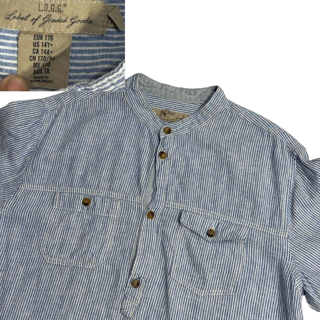 LOGG® Blue White Striped Casual Shirt(S)