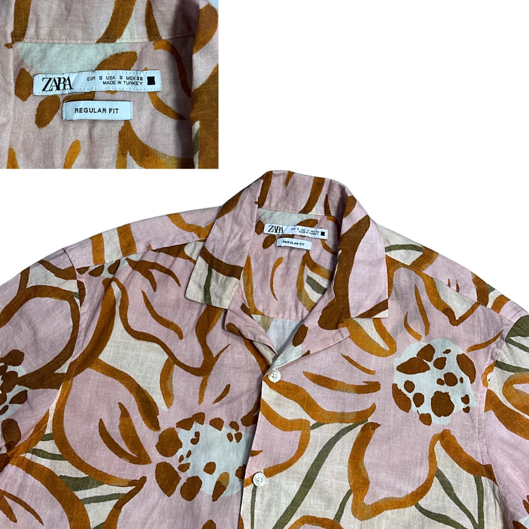 Zara® Pink Floral Resort Shirt(S)