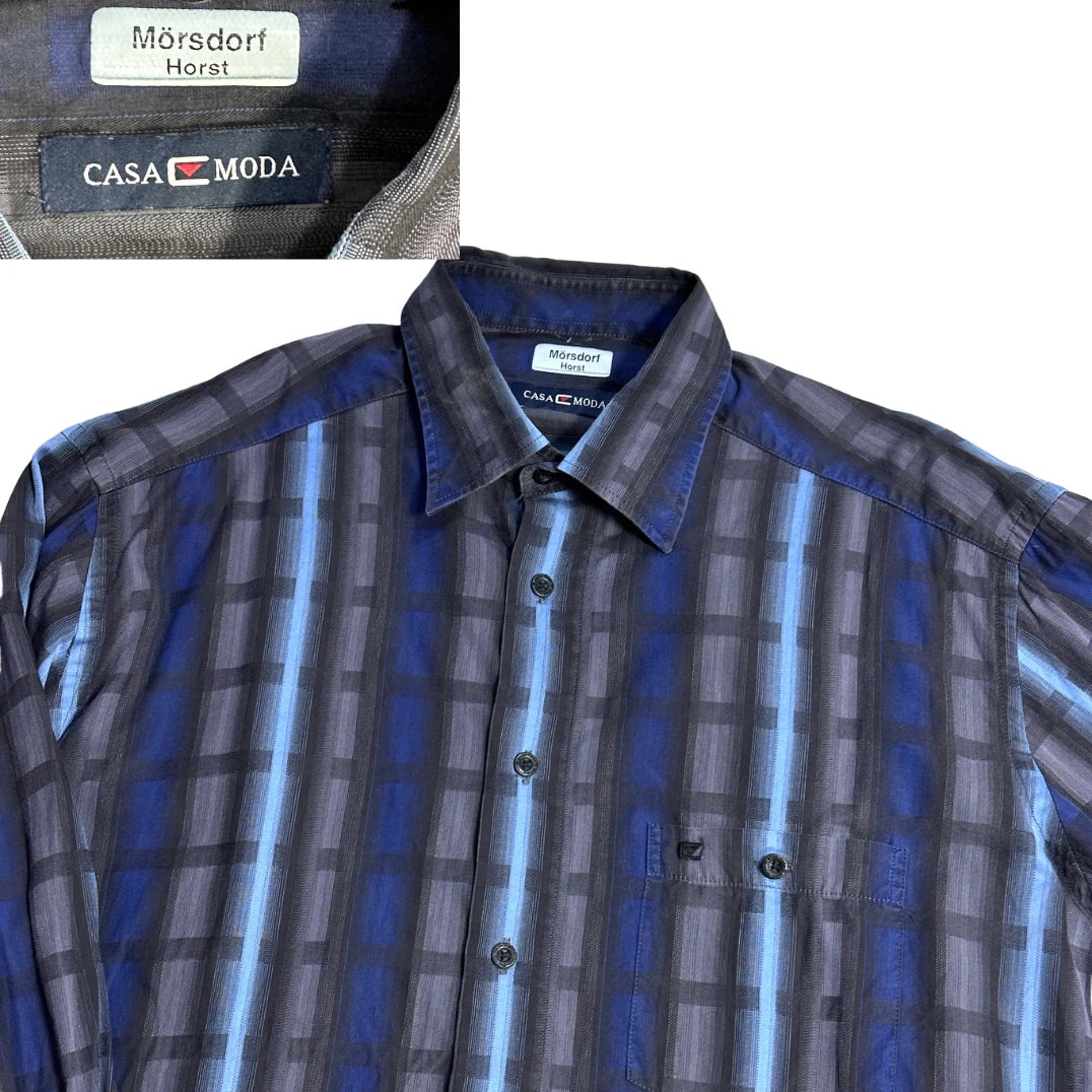 Casa Moda® Blue Check Formal Shirt(L)