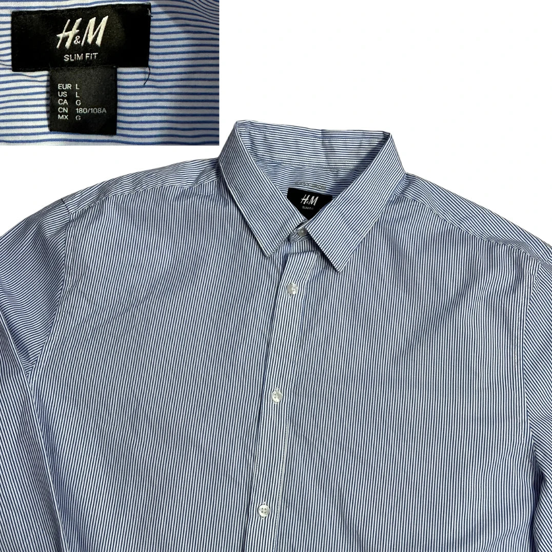 H&M® Blue Striped Slim Fit Shirt(L)