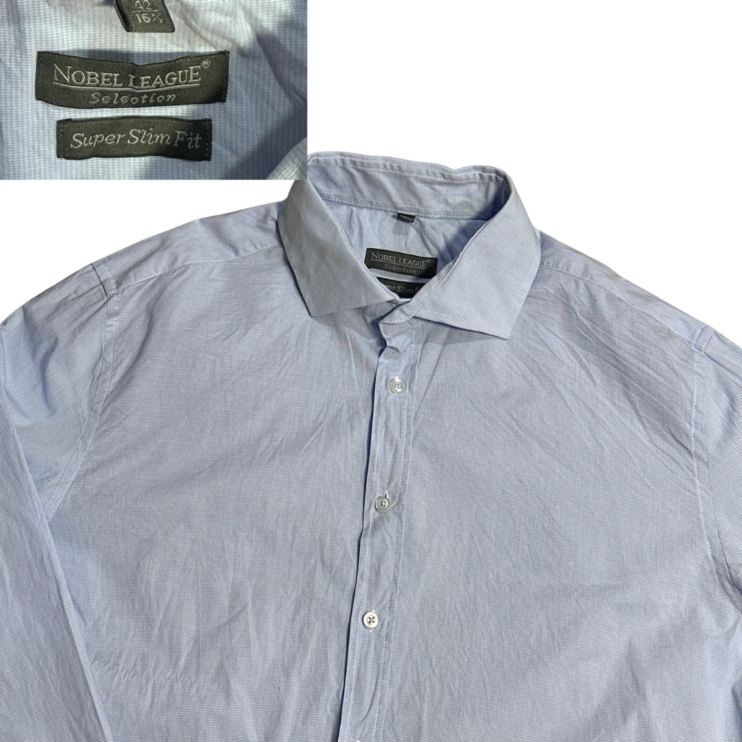 Nobel League® Light Blue Super Slim Formal Shirt(L)