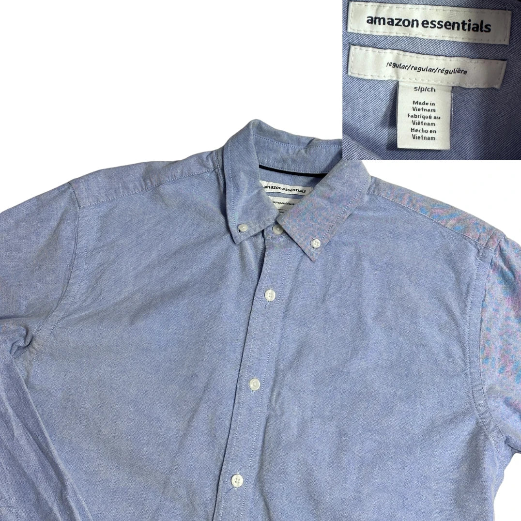 Amazon Essentials® Light Blue Button Down Casual Shirt(S)