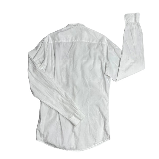 Angelo Litrico® White Mandarin Collar Utility Shirt(S)