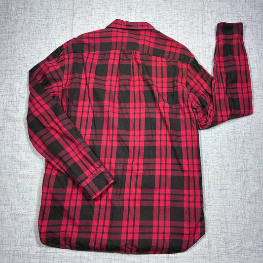 H&M LOGG® Red Black Plaid Casual Button-Up Shirt (M)_