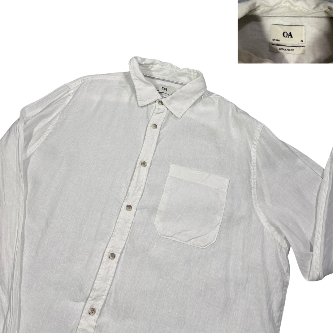 C&A® White Casual Linen Shirt(XL)