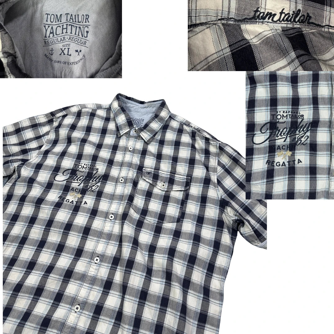 Tom Tailor® Grey Plaid Casual Shirt(XL)