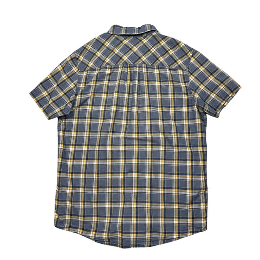 Prana® Blue Plaid Casual Short Sleeve Shirt