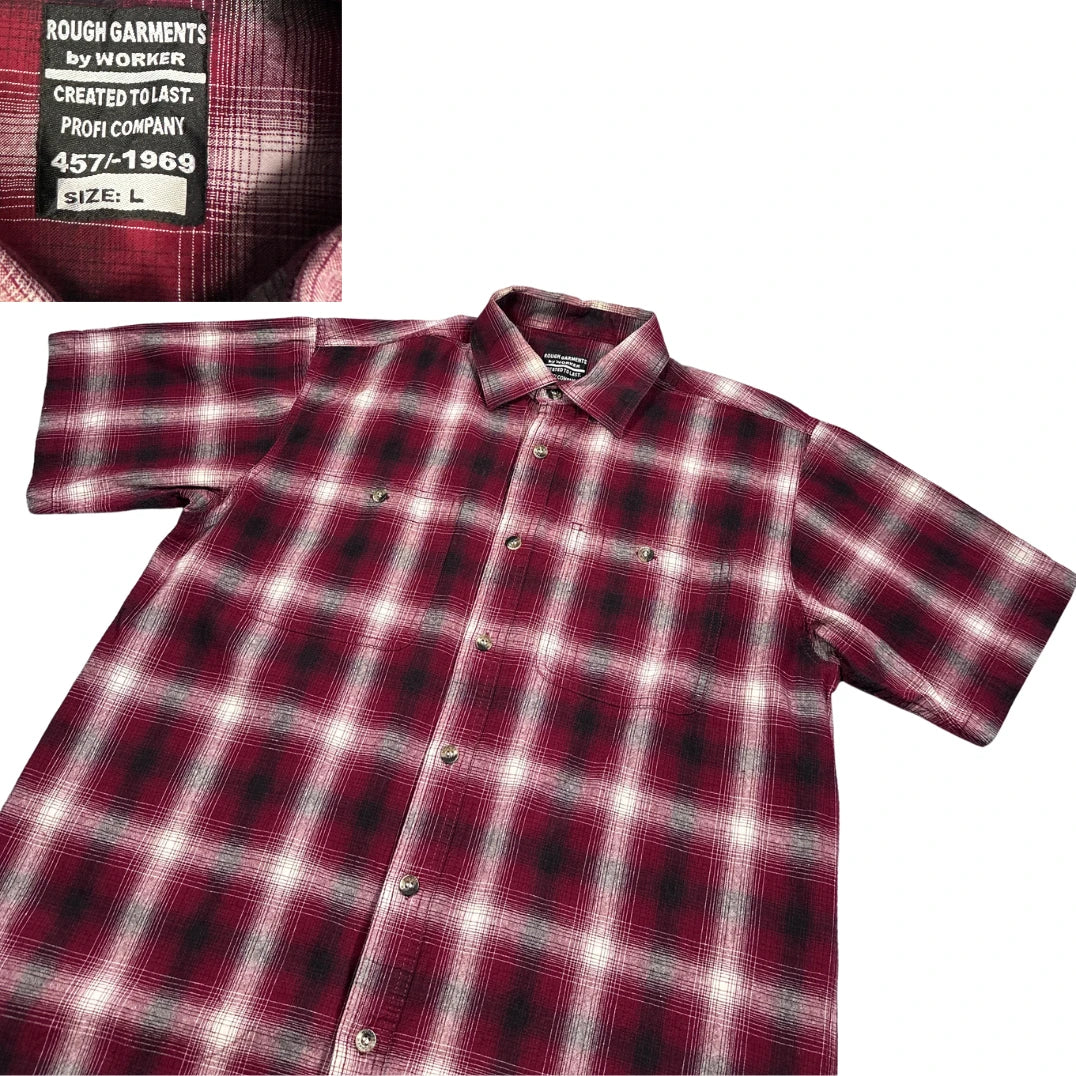 Worker® Red Plaid Short Sleeve Shirt (L)