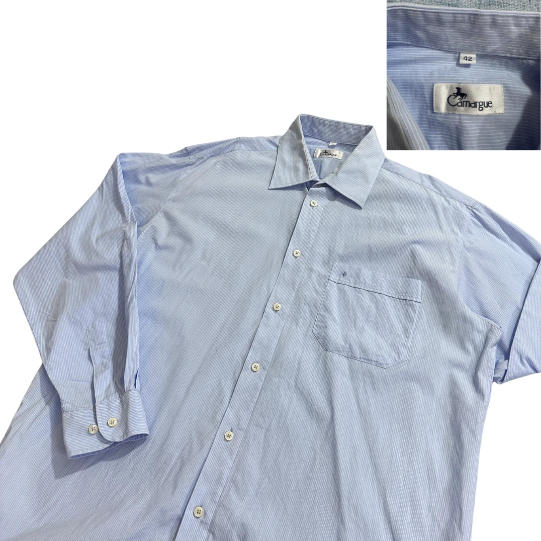 Camargue® Light Blue Striped Formal Shirt (XL)