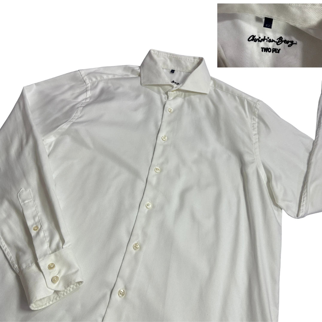 Christian Berg® White Two Ply Formal Shirt (L)