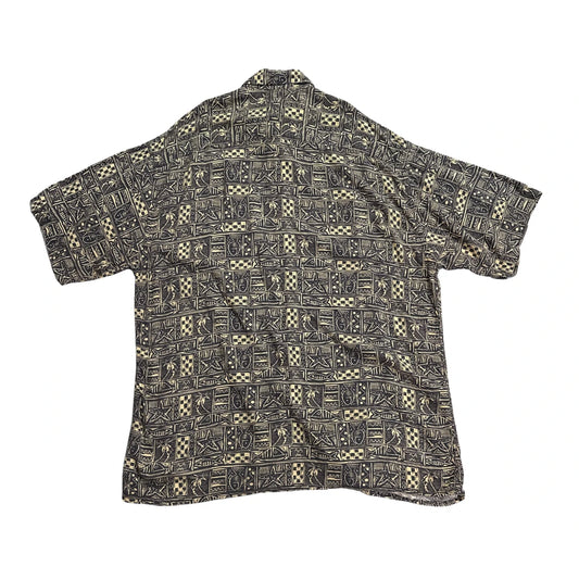 Pierre Cardin® Black Printed Rayon Shirt (L)