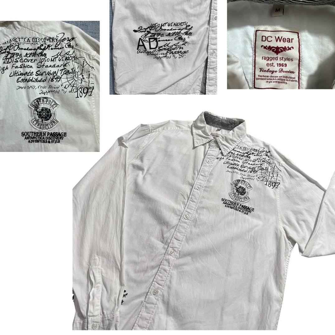 DC Wear® White Graphic Casual Shirt (M)