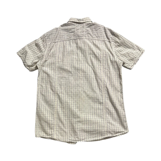 s.Oliver® Beige Checked Utility Short Sleeve Shirt (L)