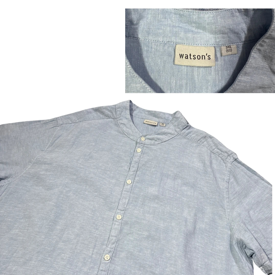 Watson's® Light Blue Mandarin Collar Shirt(3xl)