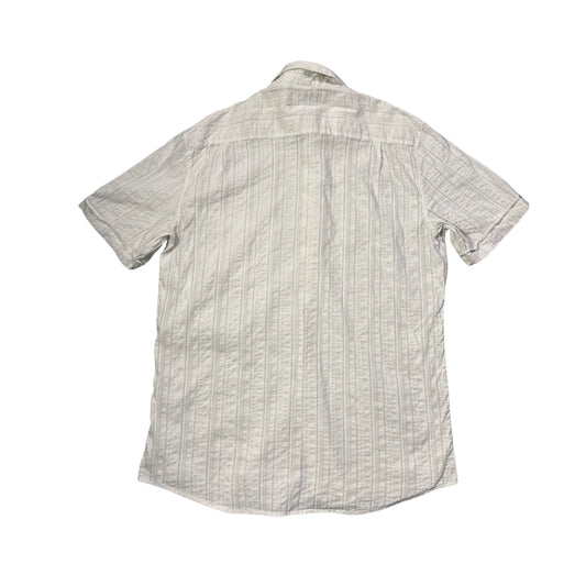 Maxclusiv® White Textured Short Sleeve Shirt(L)