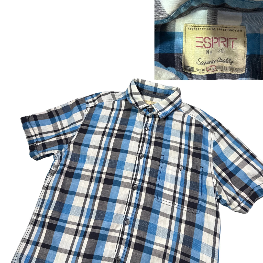 Esprit® Blue Plaid Casual Shirt(M)