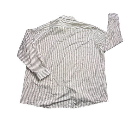 White Burgundy Striped Button-Down Shirt (3XL)