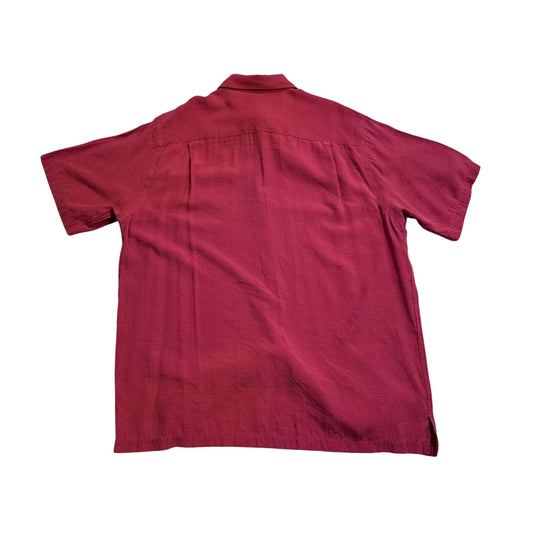 Roundtree & Yorke® Maroon Short Sleeve Casual Shirt(L)