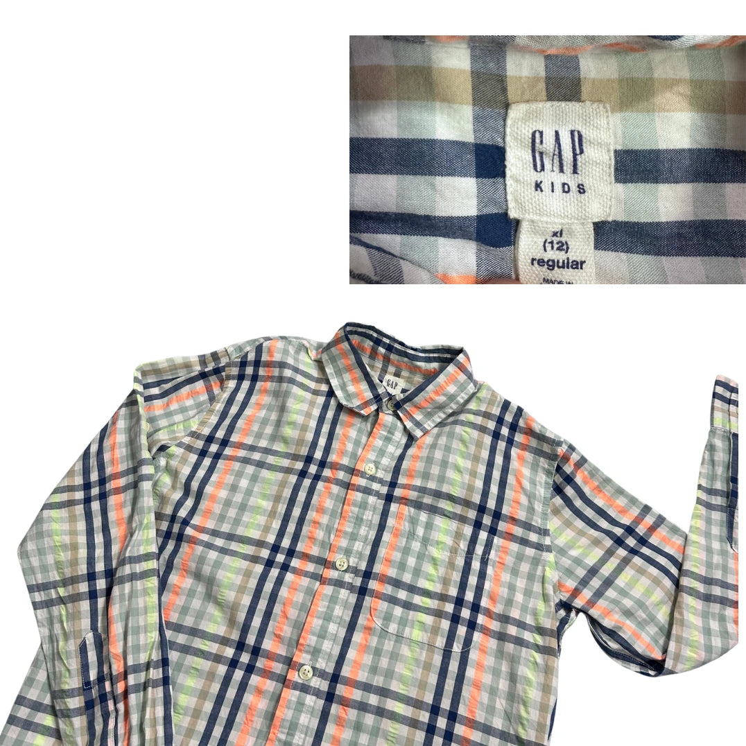 GAP ® Multicolor Checked Long Sleeve Shirt(XS)