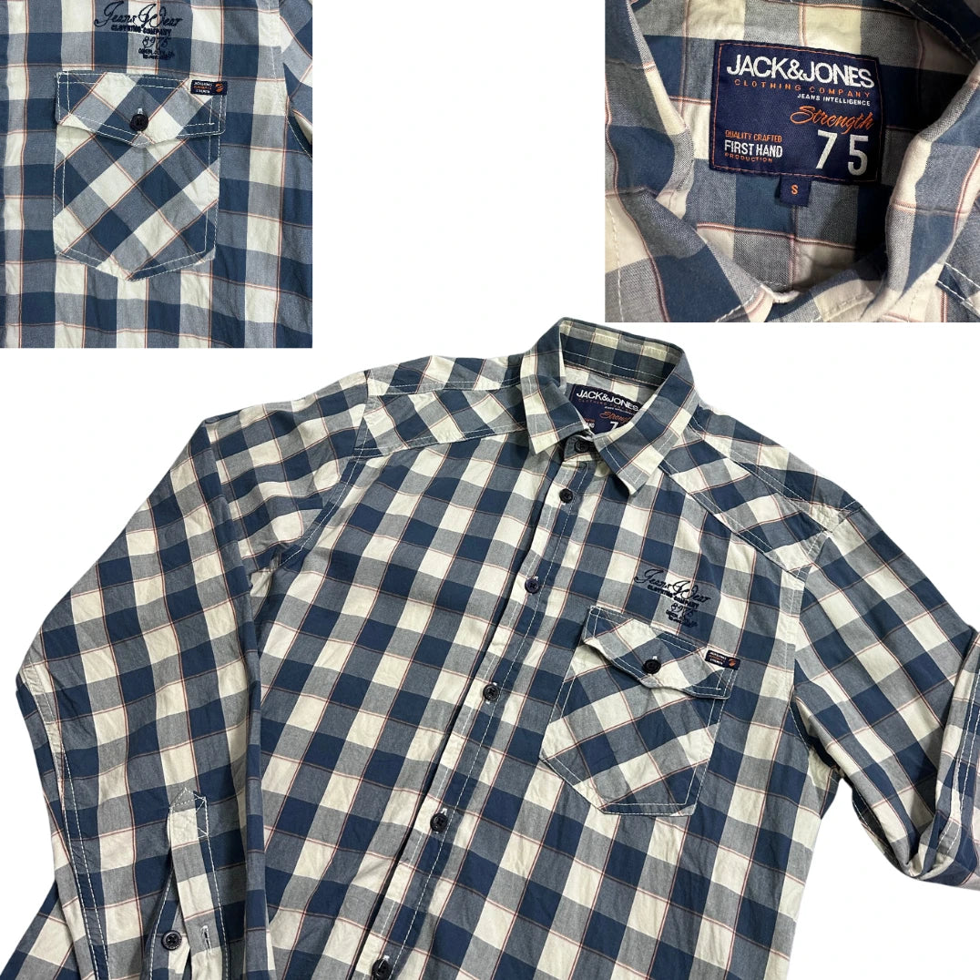 Jack & Jones® Blue White Checked Casual Shirt(S)
