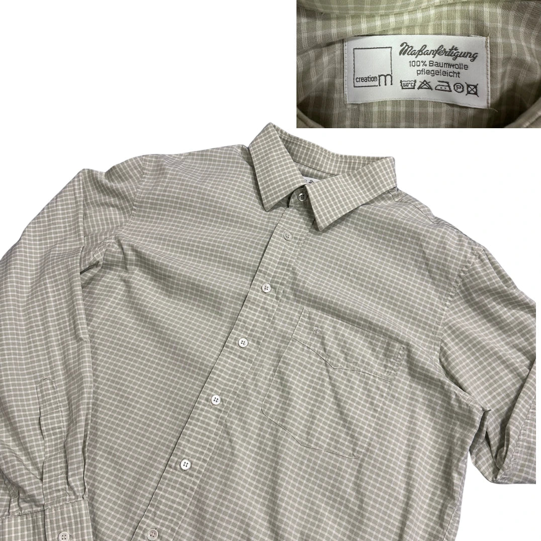 Creation M® Light Beige Micro Check Dress Shirt(L)