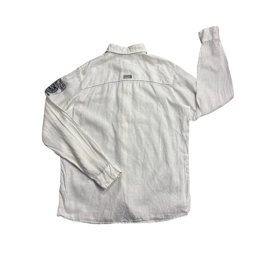 Camp David® White Linen Blend Casual Shirt(L)