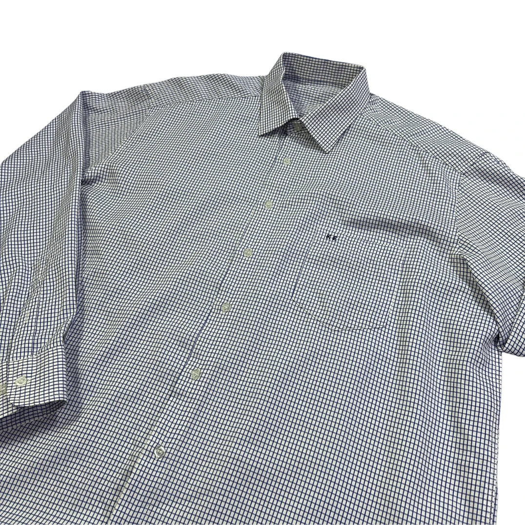 KE® White & Navy Micro Check Formal Shirt(2XL)