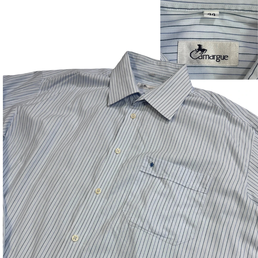 Camargue® Light Blue Striped Formal Shirt(XL)