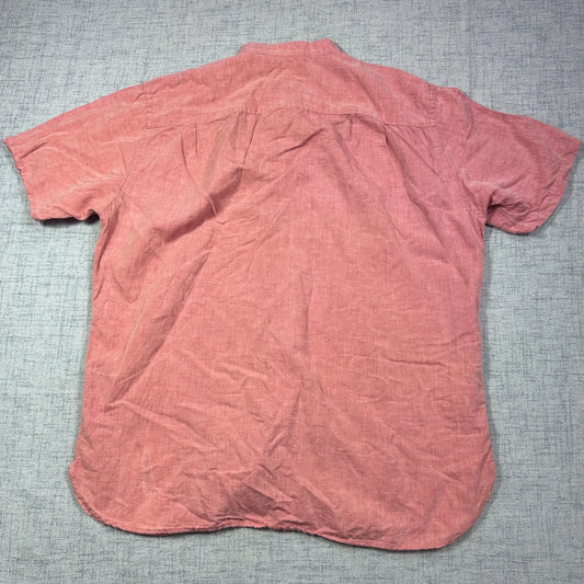 Band Collar Short Sleeve Shirt(L)