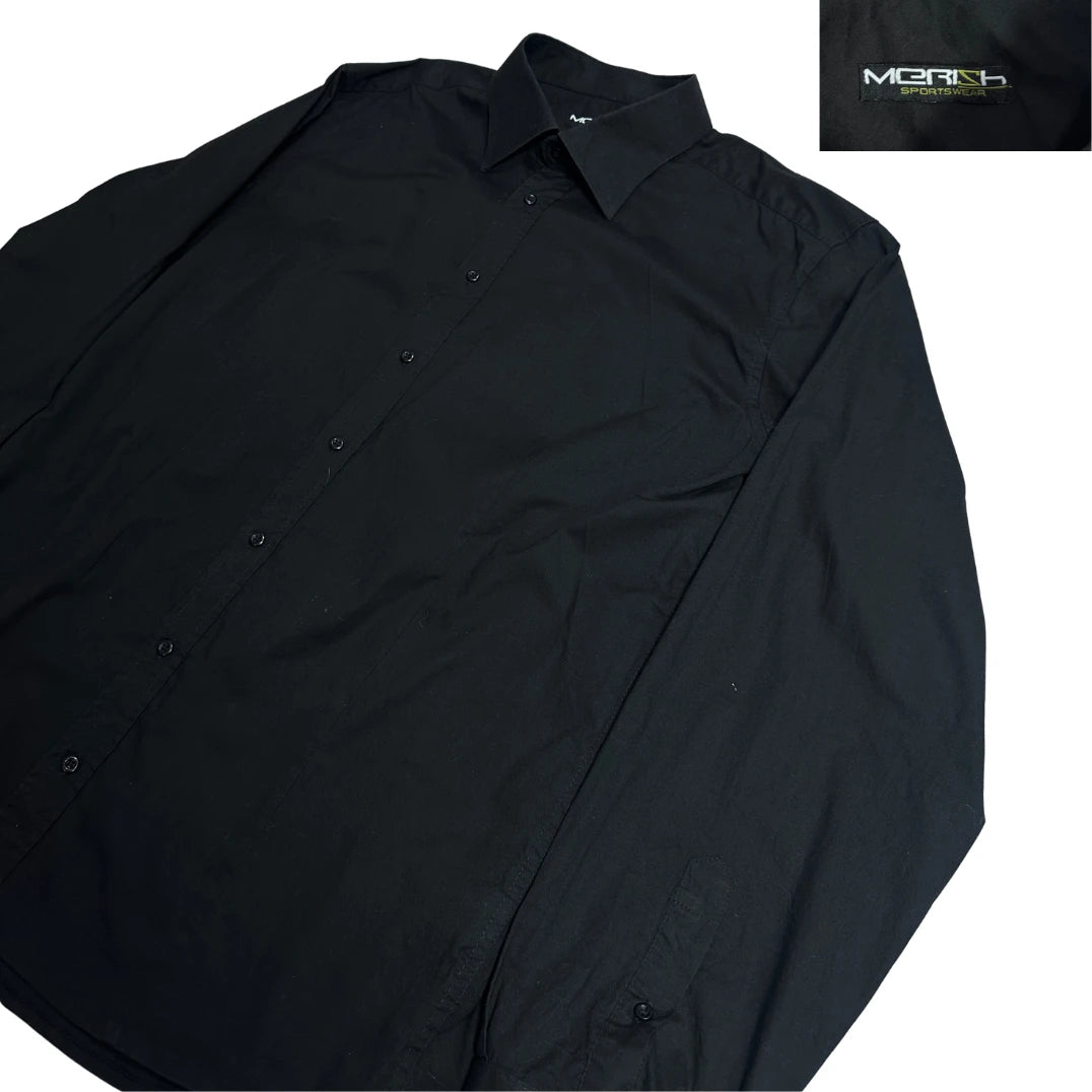 Merish ® Classic Black Formal Shirt 🖤|CHEST 23.5 XL