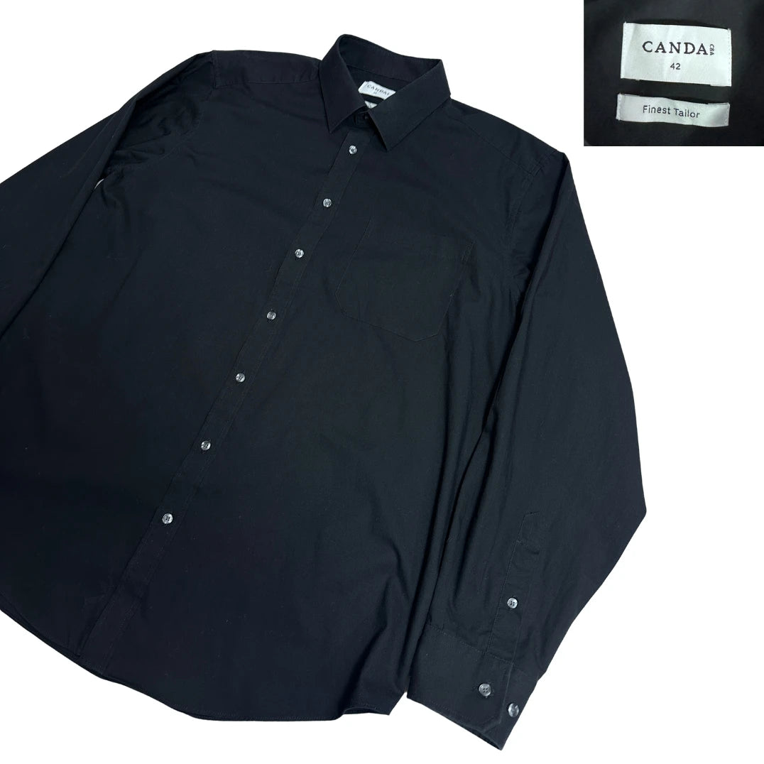 Canda ® Finest Tailor Classic Black Dress Shirt 🖤|CHEST 24 (XL)