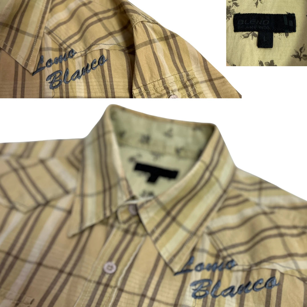 Blend of America ® Beige Plaid Short Sleeve Shirt 🌾