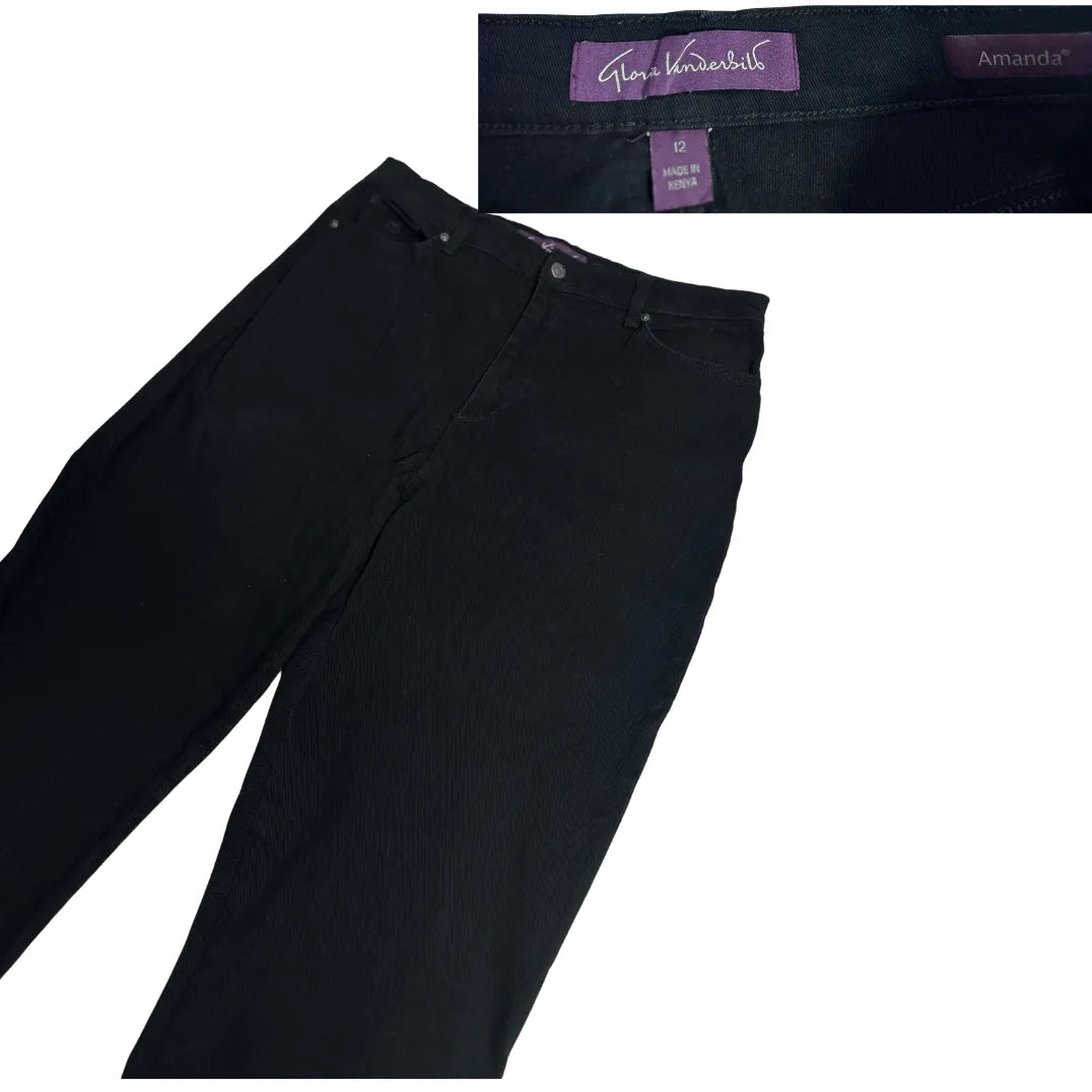 Gloria Vanderbilt Amanda Black Straight Fit Jeans – Timeless Classic 👖🖤