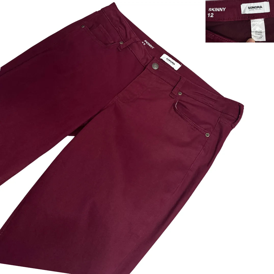 Sonoma Skinny Fit Maroon Jeans ✨