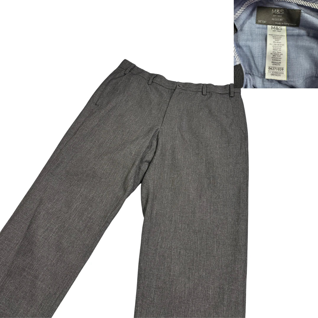 M&S® Charcoal Grey Formal Dress Trousers