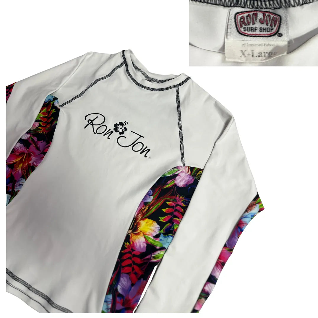 Ron Jon Floral Panel Long Sleeve Rash Guard 🌺