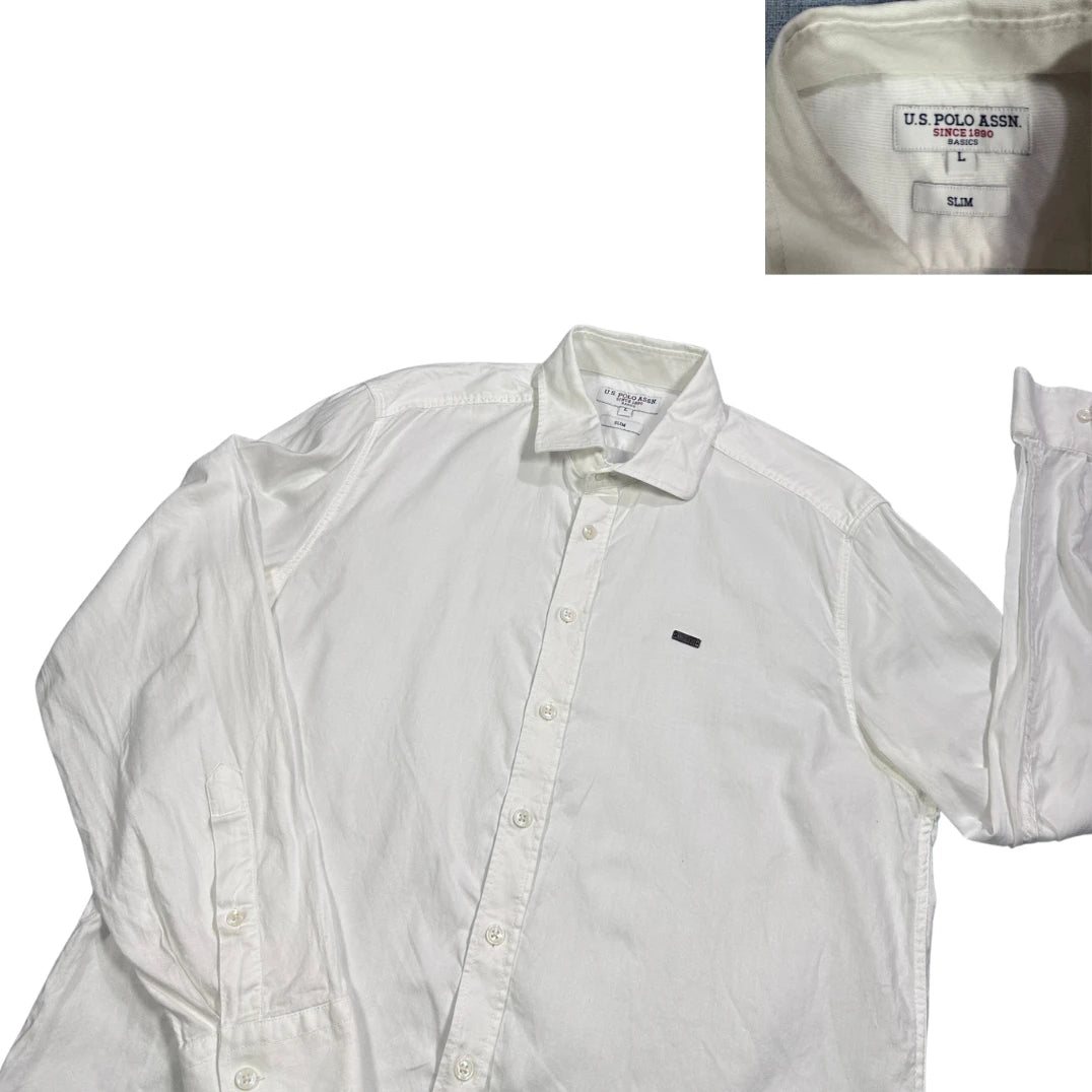 U.S. Polo Assn.® White Slim Fit Casual Shirt(L)
